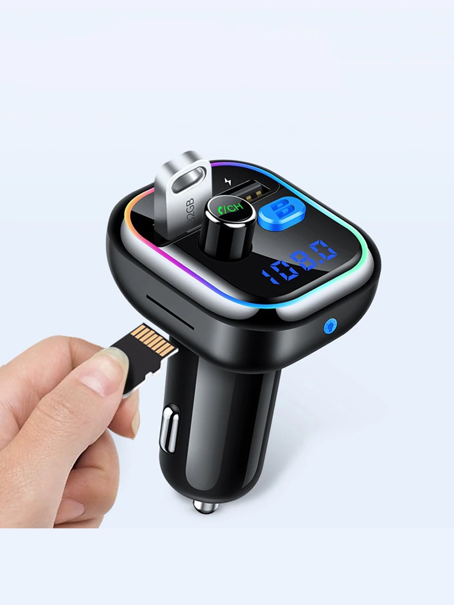 фото FM трансмиттер bluetooth модулятор  ET-M61 USB + USB QC3.0 + PD черный