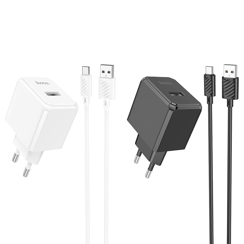 фото Сетевое зарядное устройство + кабель Type-C HOCO CS11A 1USB 2.1A 1м черный