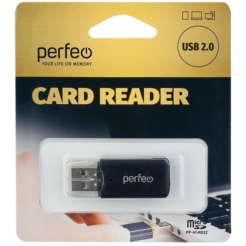 Картридер R022 USB 2.0 на TF черный