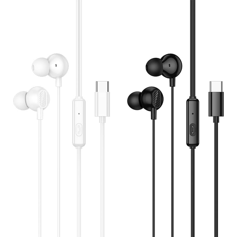 фото Наушники проводные Hoco M117 с микрофоном, Jack 3.5, 1.2 м, белые