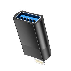 Адаптер переходник OTG с Lightning (M) на USB 2.0 (F) Hoco UA17 черный