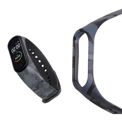 Ремешок для Mi Band 3/Mi Band 4 камуфляж серый матрица