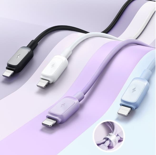 Кабель для зарядки iphone Lightning Joyroom S-A14 1.2м 3A силикон голубой Кабель для зарядки iphone Lightning Joyroom S-A14 1.2м 3A силикон голубой