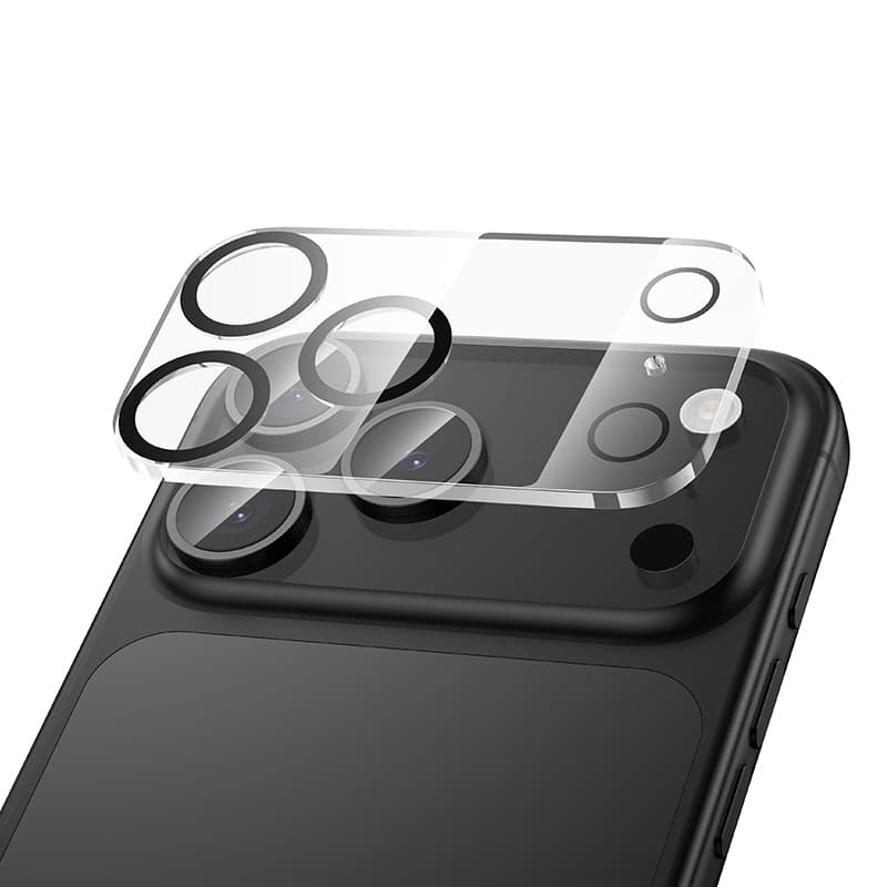 фото Защитное стекло на камеру для iphone 17 Pro Max 6.9 HOCO G13 3D прозрачное с черной окантовкой тех пак