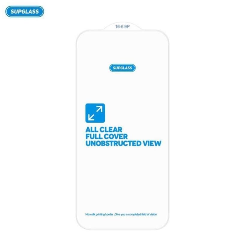 Изображение Защитное стекло для iphone 15 Pro Max/15 Plus/16 Plus (6.7) SupGlass SG-02 прозрачное полное покрытие фото Защитное стекло для iphone 15 Pro Max/15 Plus/16 Plus (6.7) SupGlass SG-02 прозрачное полное покрытие