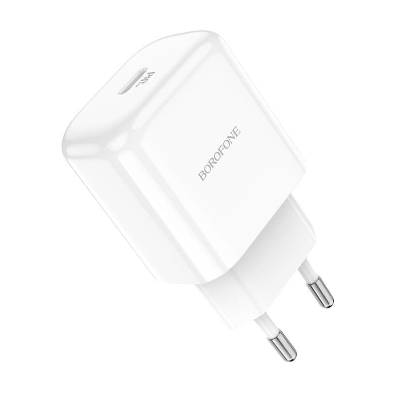 фото Сетевое зарядное устройство Адаптер Блок питания Borofone BN3 PD 20W Type-C USB-C белый 