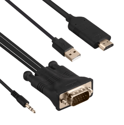 Адаптер переходник с VGA на HDMI с кабелем AUX Onten OTN-5152 1.8м черный