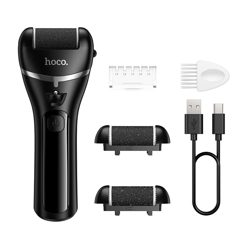 Электрическая пилка для пяток роликовая Hoco HP90 120mAh черная