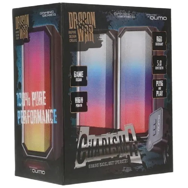 Акустическая система 2,0+Bluetooth Qumo Charisma BT 0054,15ВТ, RGB подсветка USB+3.5 jack, объемное звучание, блютуз