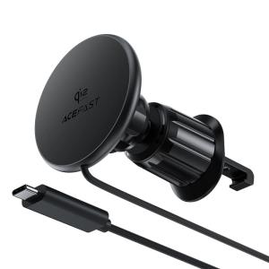 Автомобильный держатель для телефона Acefast E51 QI2 25W с беспроводной зарядкой в решетку вентиляции черный