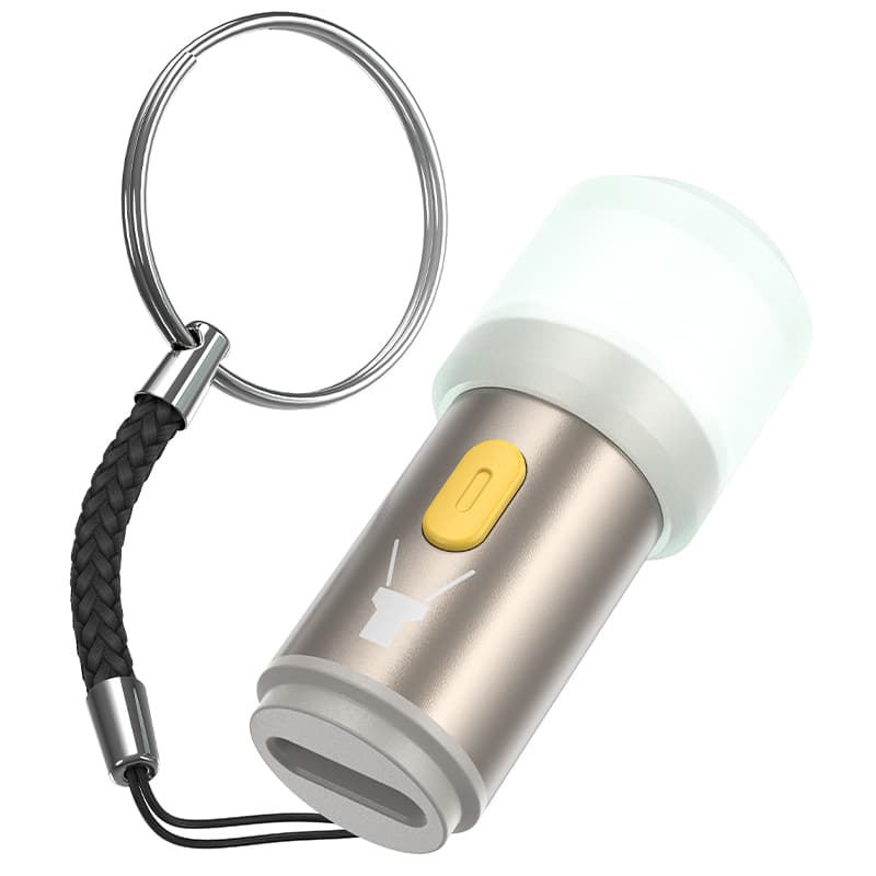 Изображение Портативный фонарик-брелок адаптер Hoco UA38A Type-C USB-C to LED серый металл фото Портативный фонарик-брелок адаптер Hoco UA38A Type-C USB-C to LED серый металл