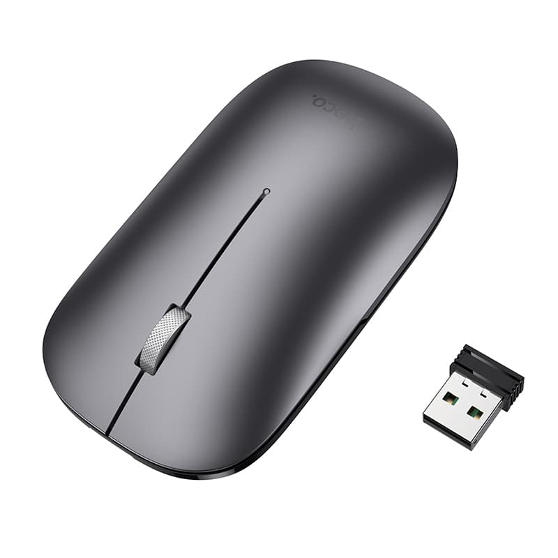 Мышь беспроводная Hoco GM43 двухрежимная 2.4G Bluetooth+USB серая