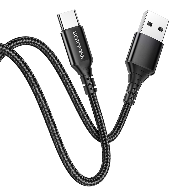 Кабель для зарядки Type-C USB Borofone BX54 плетеный черный