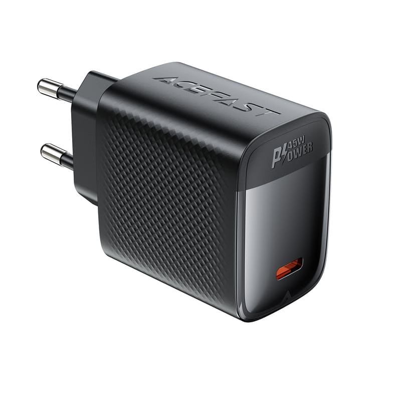 фото Сетевое Зарядное устройство Адаптер Блок питания Acefast A112 PD 45W GaN USB-C черное 
