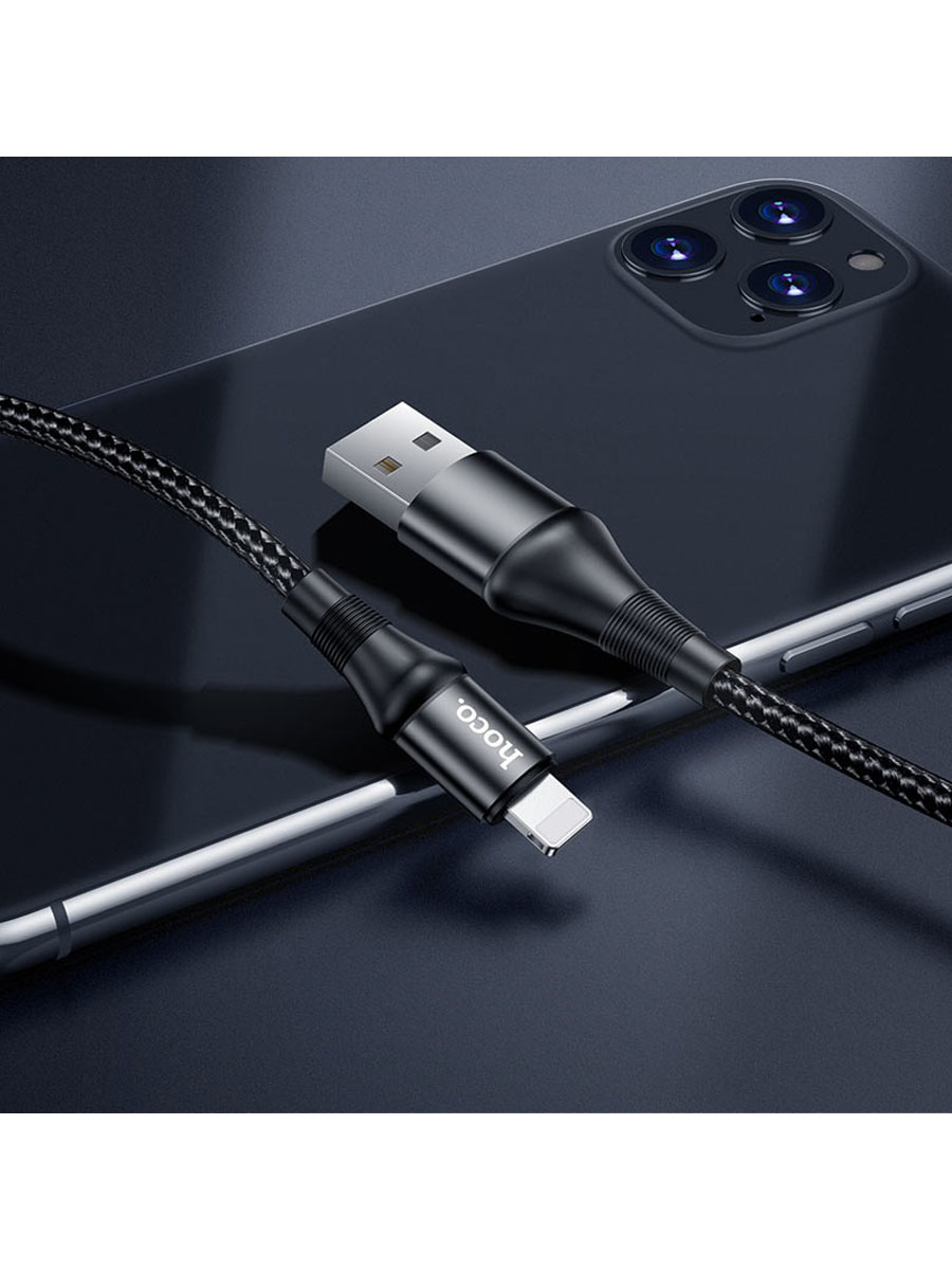Кабель для зарядки iphone Lightning HOCO X50 2.4A черный