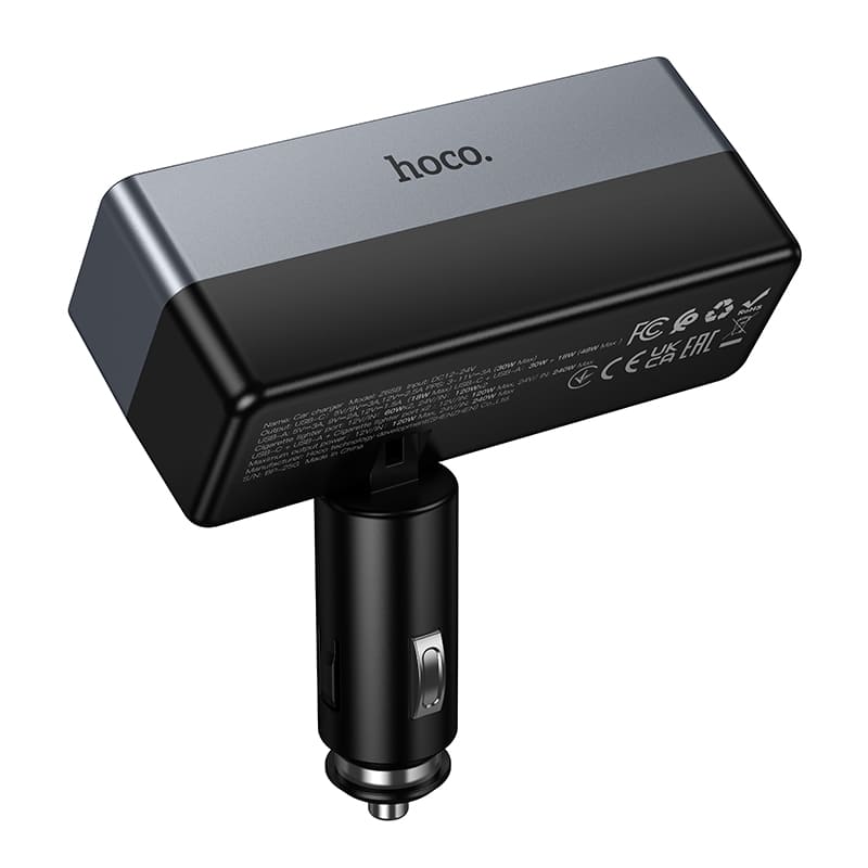 фото Разветвитель HOCO Z65B 240W 2 прикуривателя + PD 30W + USB QC3.0 черный