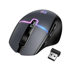 Мышь игровая беспроводная проводная BT 5.4 Hoco GM651 Florecer 500mAh 1.5м 3 режима черно-серая с подсветкой