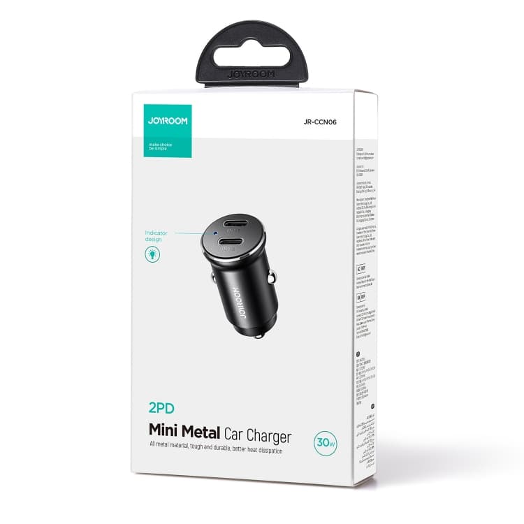 фото Автомобильное зарядное устройство Joyroom JR-CCN06 Mini Metal 2PD 30W Type-C USB-C черное