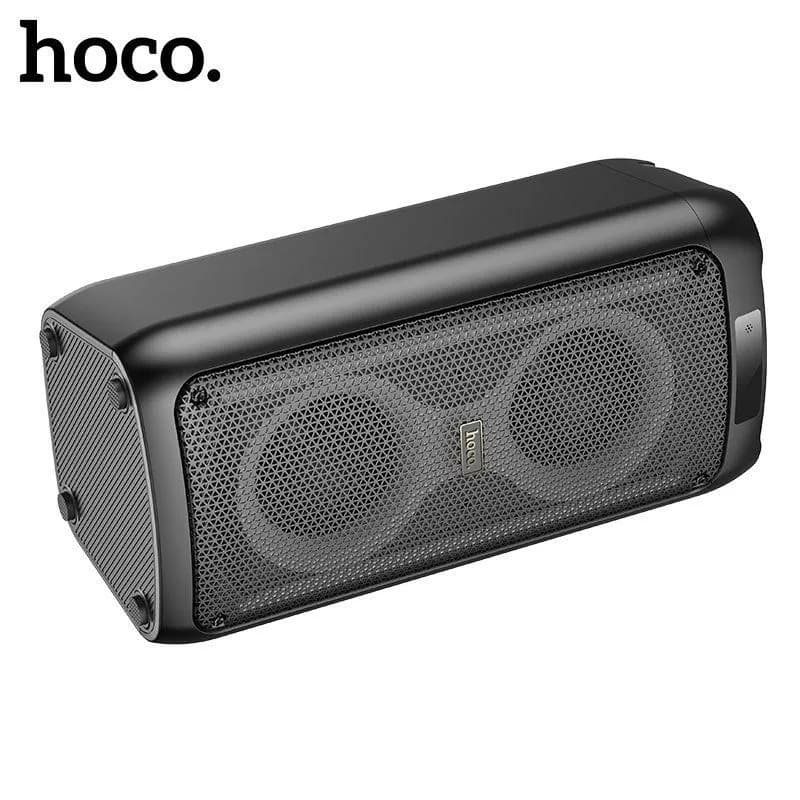 Колонка блютуз с микрофоном караоке HOCO HA6 LED многофункциональная черная 4500mAh
