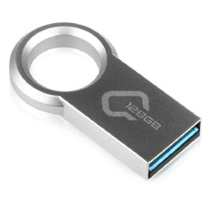 Флеш-накопитель QUMO  USB 3.0 металлик с кольцом 128Gb
