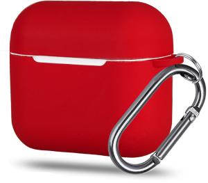 Чехол для наушников 4 с карабином силикон красный
