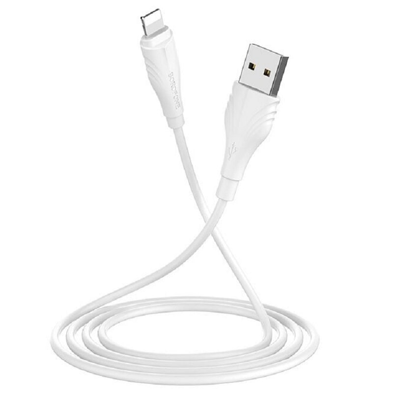 Кабель для зарядки iphone Lightning Borofone BX18 2м белый Кабель для зарядки iphone Lightning Borofone BX18 2м белый