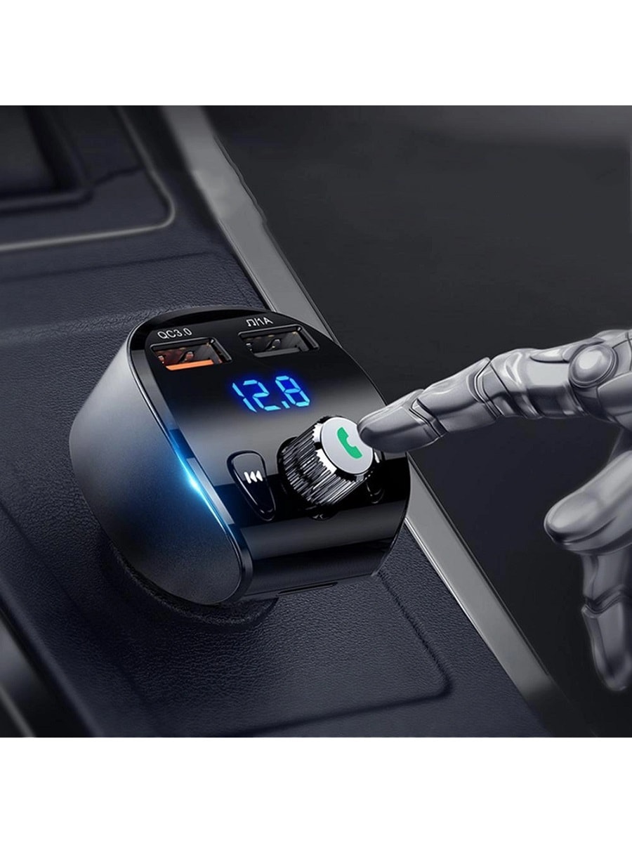 Изображение FM трансмиттер bluetooth модулятор Joyroom JR-CL02 USB + USB QC3.0 18W сайта akstel.ru фото FM трансмиттер bluetooth модулятор Joyroom JR-CL02 USB + USB QC3.0 18W