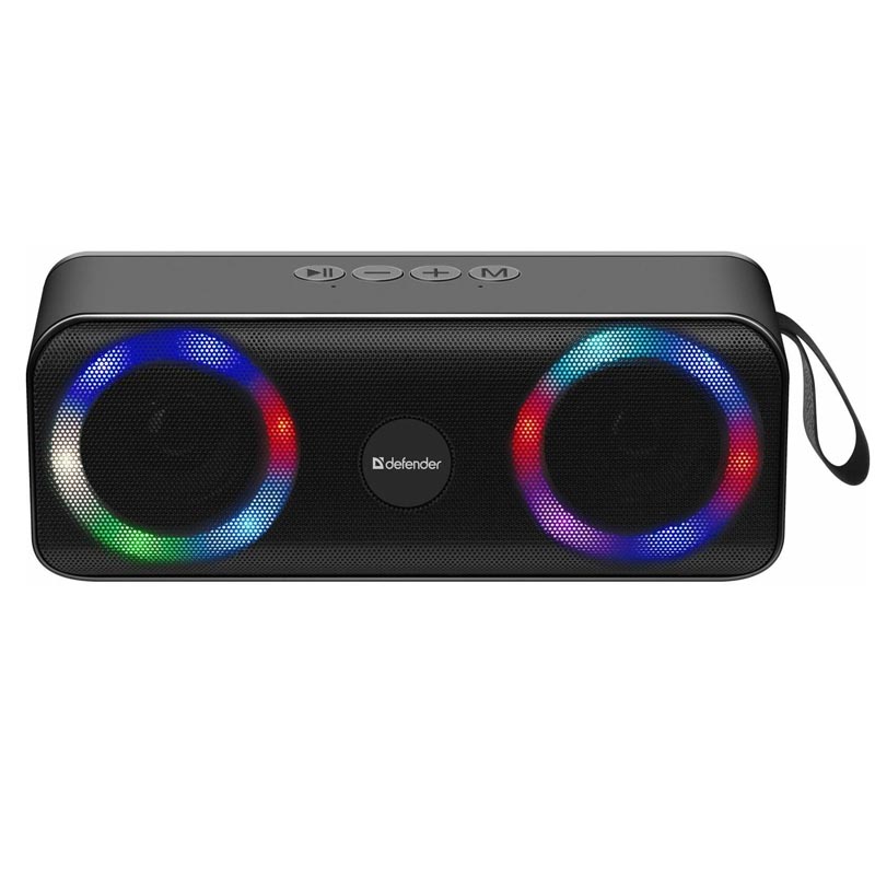 Колонка блютуз DEFENDER Q1 10Вт Light/FM/microSD/USB/AUX с подсветкой 1200mAh