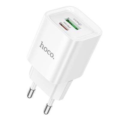 Сетевое зарядное устройство Адаптер Блок питания HOCO C147A PD 20W+QC3.0 / Type-C USB-C+USB белое