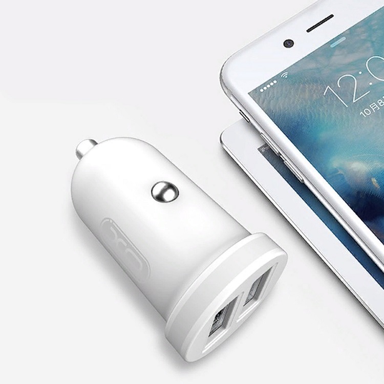 фото Автомобильное зарядное устройство + кабель Lightning 8 pin xomobile TZ08 2USB 2,1A белый 