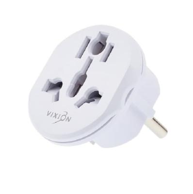Сетевой переходник адаптер для евророзетки Vixion AD72 UK/US/CN на евро-розетку EU с заземлением 16A белый