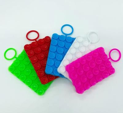 Присоска силиконовый держатель для телефона липпер двухсторонний с кольцом серый