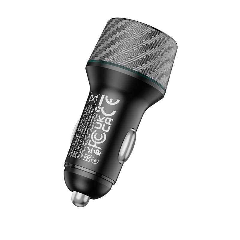 фото Автомобильное зарядное устройство Borofone BZ21 48W PD 30W+QC3.0 / Type-C USB-C+USB черное