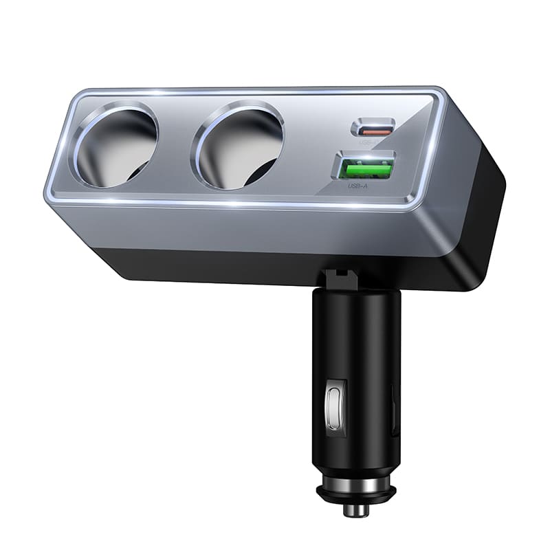 фото Разветвитель HOCO Z65B 240W 2 прикуривателя + PD 30W + USB QC3.0 черный