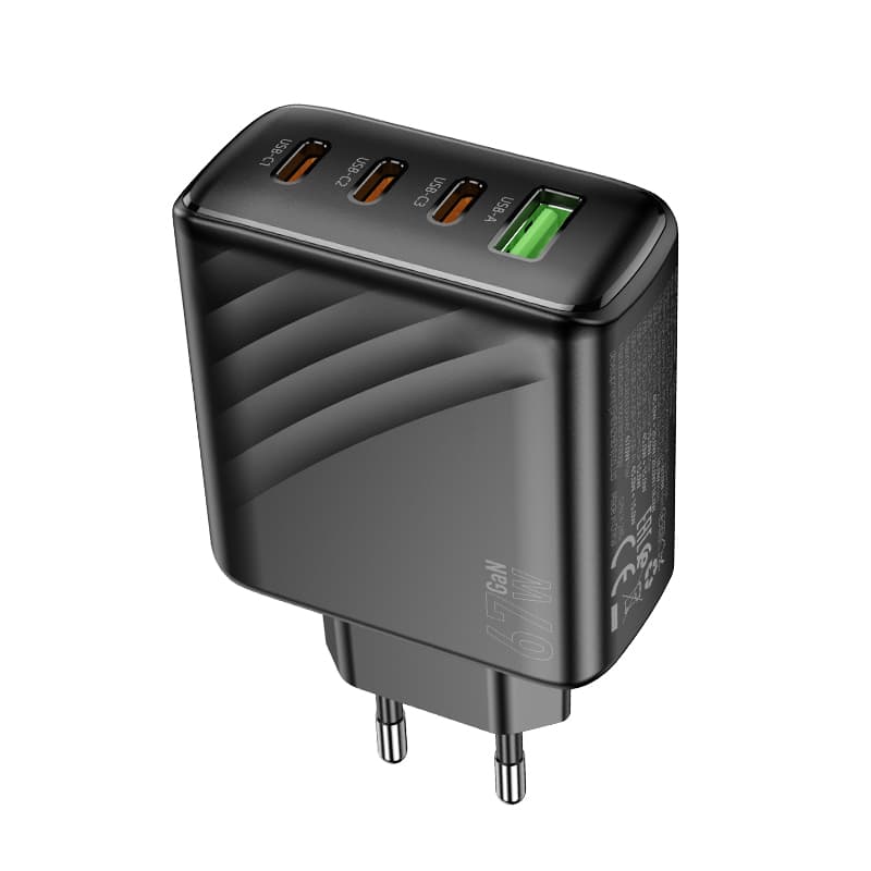 фото Сетевое зарядное устройство Адаптер Блок питания HOCO CS27A 3PD 67W + QC3.0 / Type-C USB-C+USB черны