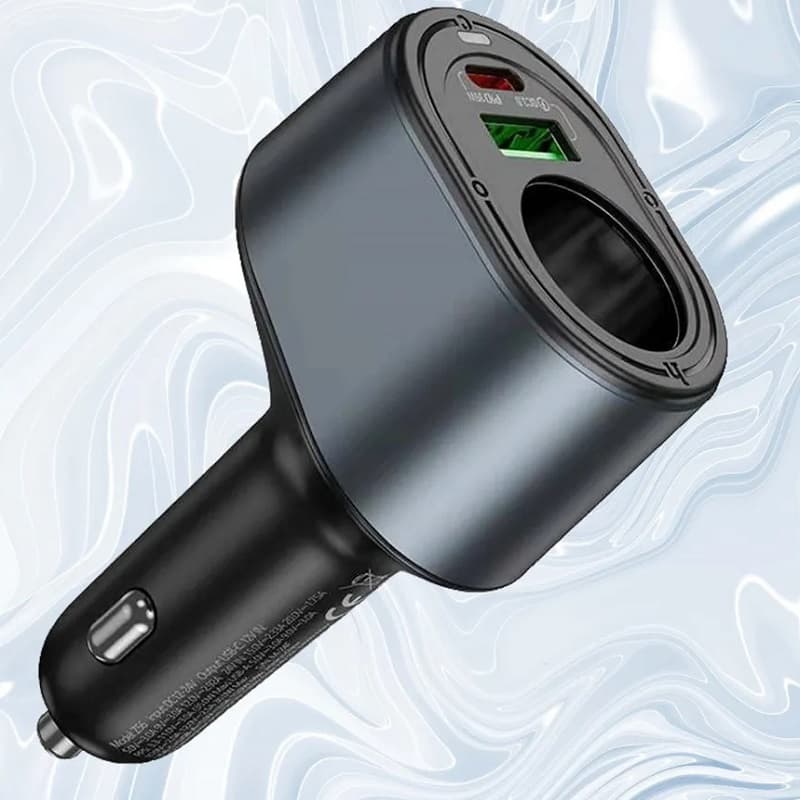 фото Разветвитель HOCO Z56 1 прикуриватель + PD 35W + USB QC3.0 черный