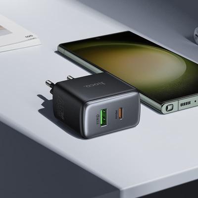 Сетевое зарядное устройство Адаптер Блок питания HOCO C158A PD 45W+QC3.0 / Type-C USB-C+USB черное