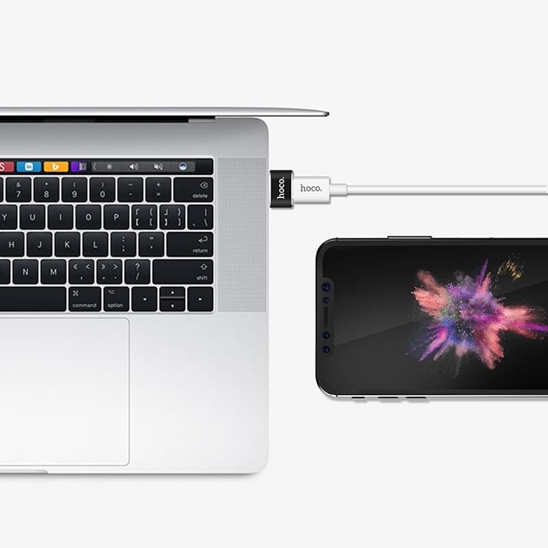 Адаптер переходник OTG с USB на Type-C USB HOCO UA6 черный