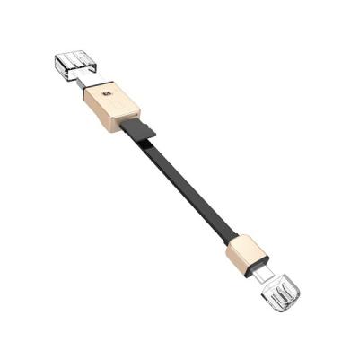 Кабель для зарядки Micro USB HOCO UPM06 с картридером Micro SD плоский серебро