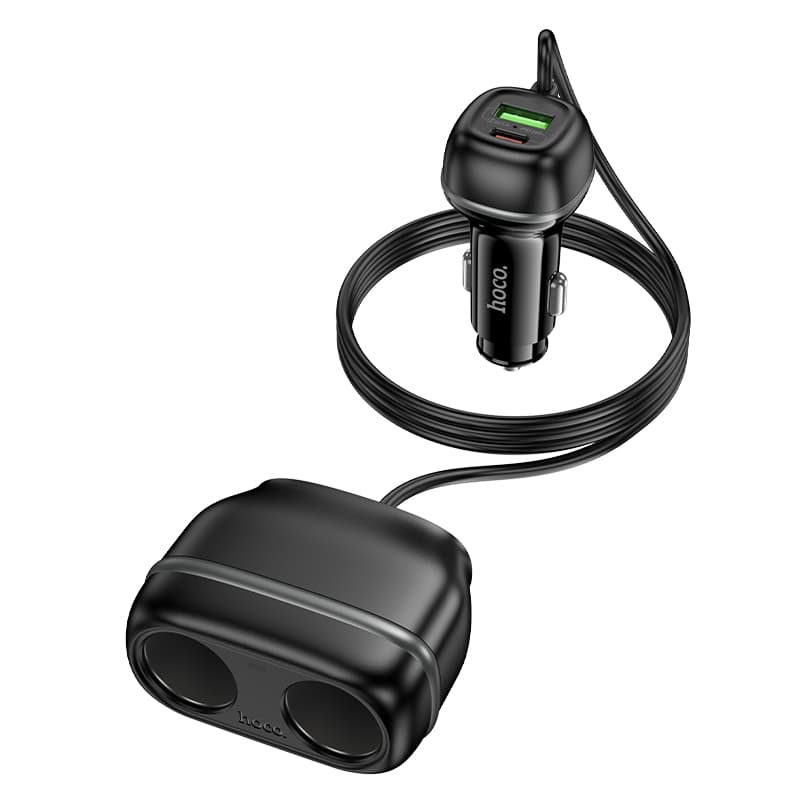 Изображение Разветвитель HOCO Z59 2 прикуривателя + PD 30W + USB QC3.0 75см черный сайта akstel.ru фото Разветвитель HOCO Z59 2 прикуривателя + PD 30W + USB QC3.0 75см черный