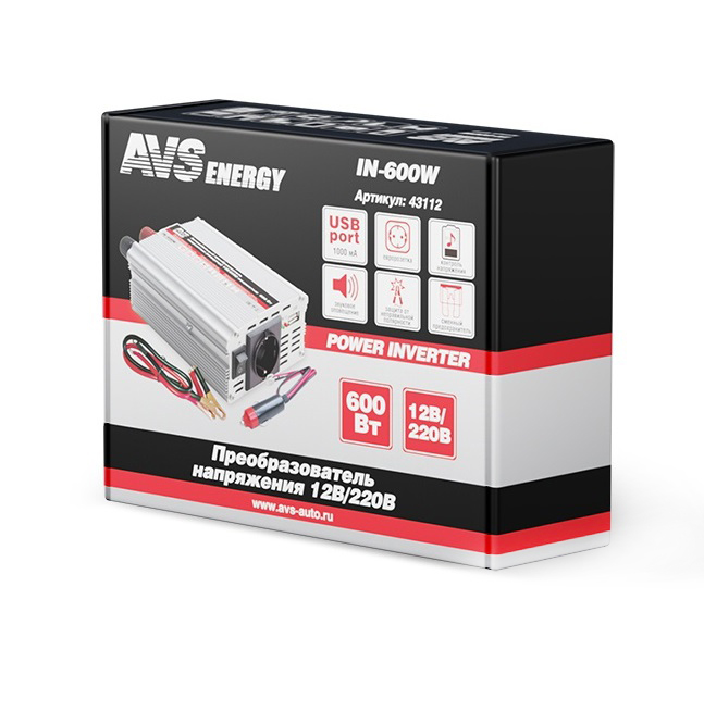 фото Автомобильный инвертор AVS IN-600W 12/220V