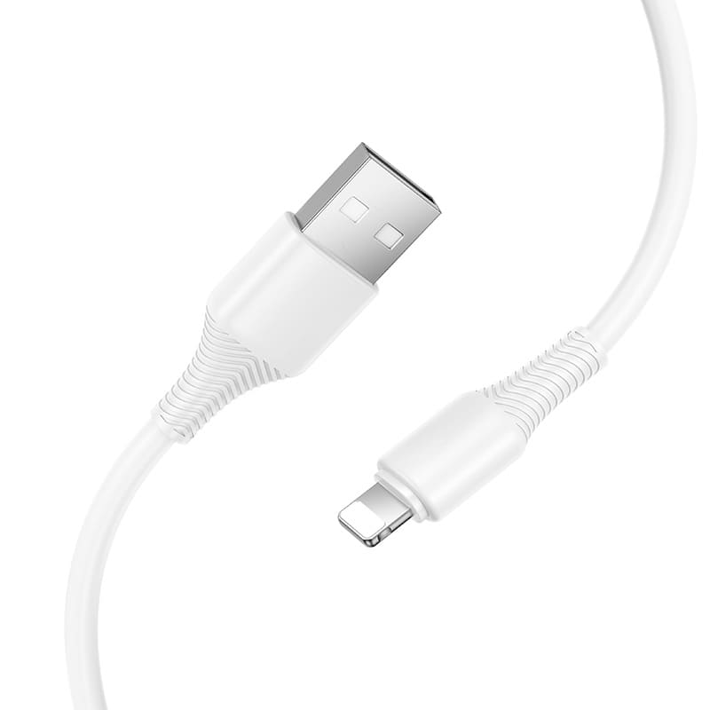 Кабель для зарядки iphone Lightning HOCO X120 2.4A 1м силиконовый белый