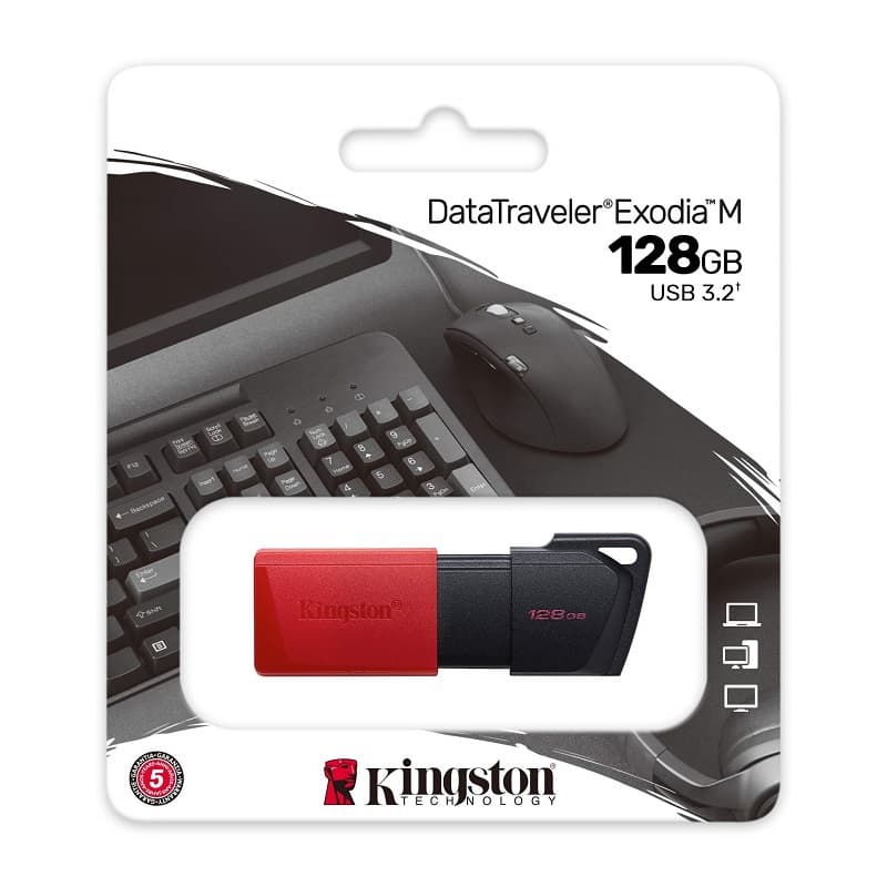Изображение Флеш-накопитель Kingston DT Exodia M USB 3.2 128Gb черный с красным колпачком