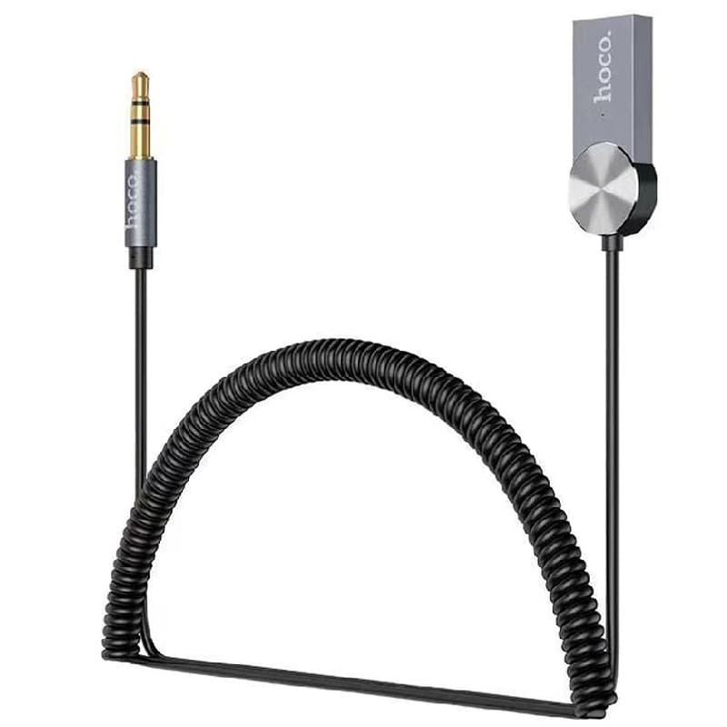 Изображение Блютуз aux FM трансмиттер bluetooth адаптер ресивер Hoco DUP02 1.5м пружина черный сайта akstel.ru фото Блютуз aux FM трансмиттер bluetooth адаптер ресивер Hoco DUP02 1.5м пружина черный