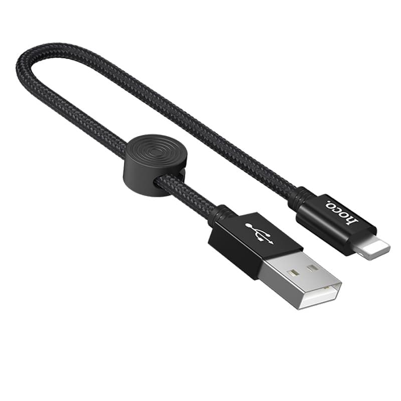 Кабель для зарядки iphone Lightning HOCO X35 25см 2.4А черный