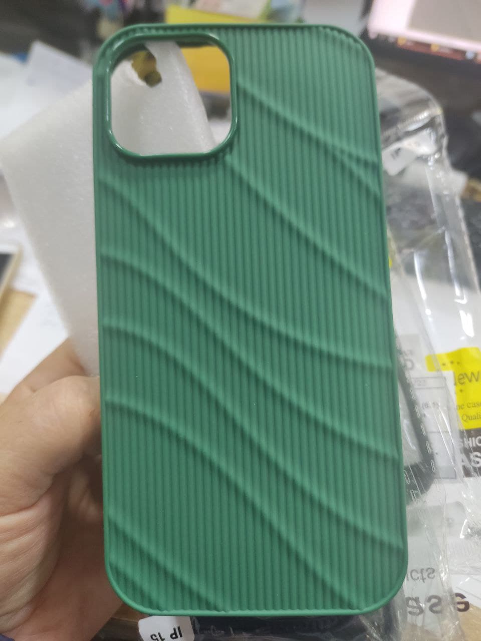 фото Чехол накладка для iphone 16 Pro Max (6.9) рифленая силикон зеленая