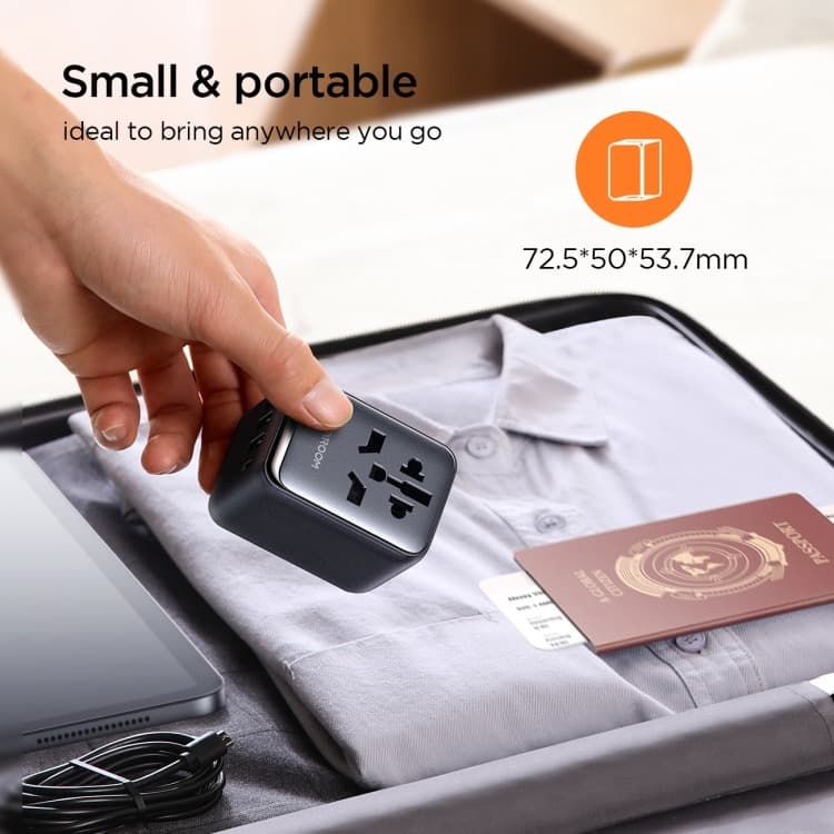 фото Универсальное зарядное устройство адаптер Joyroom JR-TCW01 17W EU/US/JP/AU/UK Type-C USB-C+3USB 10A черный