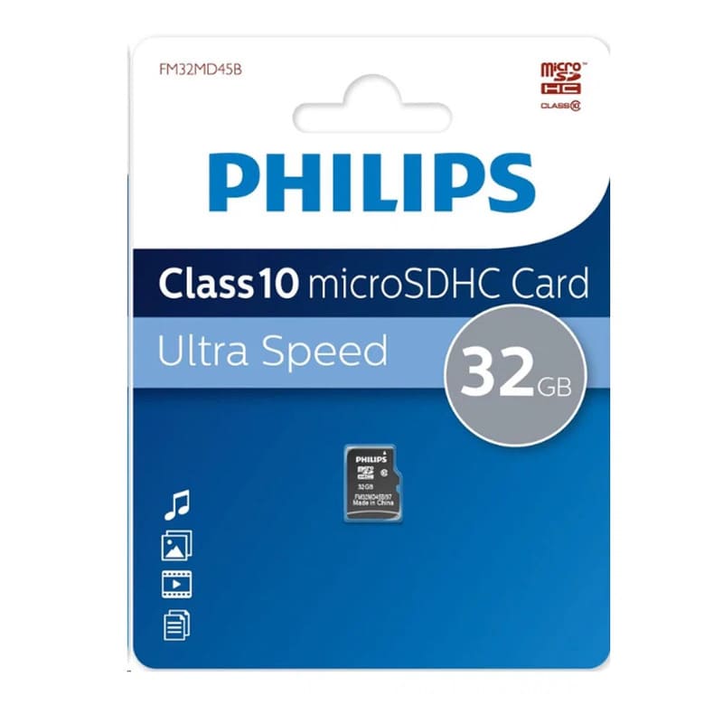Изображение Карта памяти Philips Micro SDHC Class 10 32Gb без адаптера FM32MD45B