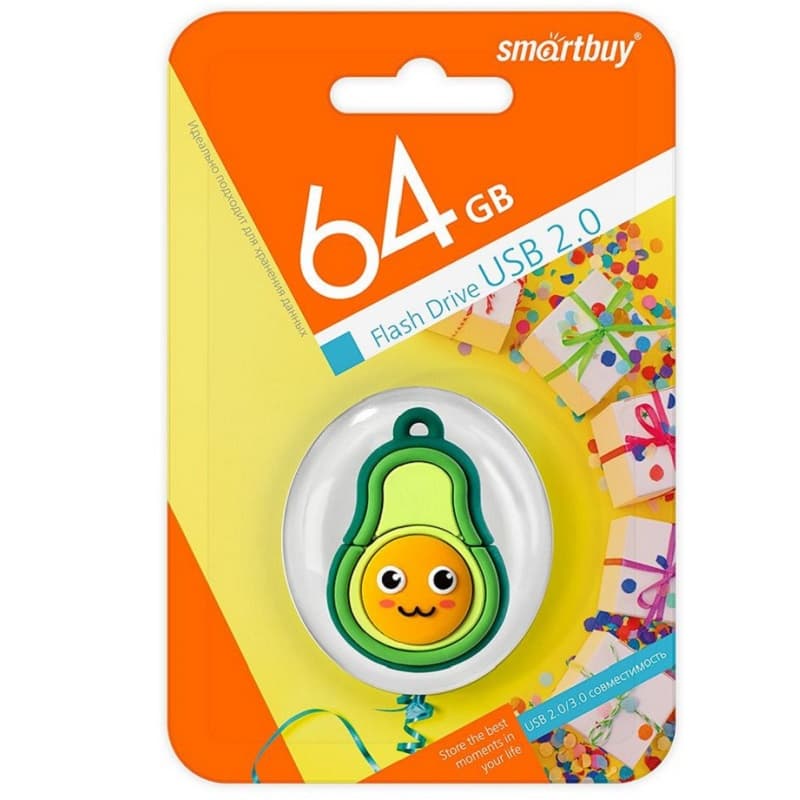 Изображение Флеш-накопитель Smartbuy Wild series Авокадо 64Gb Изображение Флеш-накопитель Smartbuy Wild series Авокадо 64Gb