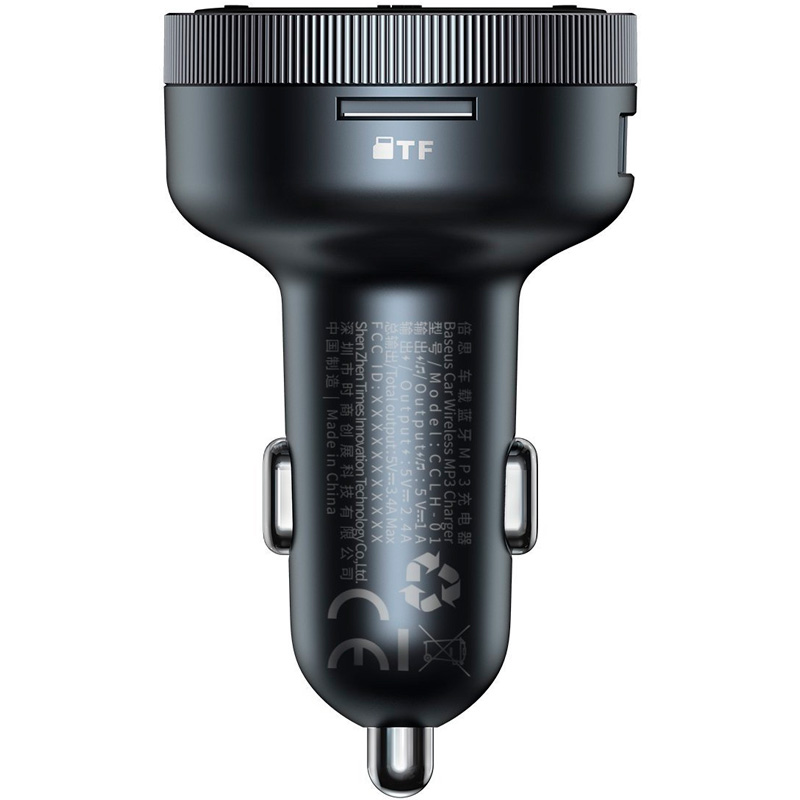 фото FM трансмиттер bluetooth модулятор Baseus Enjoy 2USB 3.4A 17 Вт + FM черный CCLH-01